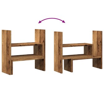 Bureau organiser 40x17x41 cm bewerkt hout oud houtkleurig 7