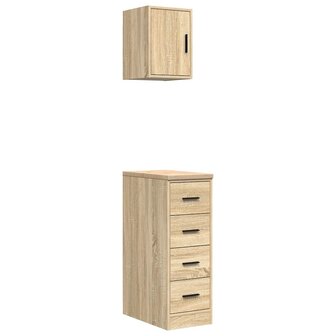 Garagekasten 2 st Spaanplaat Sonoma eikenkleurig 2