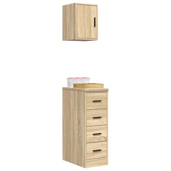 Garagekasten 2 st Spaanplaat Sonoma eikenkleurig 4