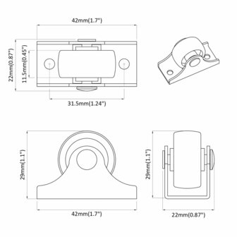 Zwenkwiel 12 pcs Wit 42 x 11,5 x 29 mm IJzer 9