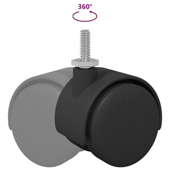 Zwenkwiel 2 pcs Zwart en Zilver 40,1 x 40,1 x 37,8 mm Ijzer en PP 8