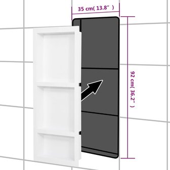 Douchenis met 3 vakken 41x99x9 cm hoogglans wit 6