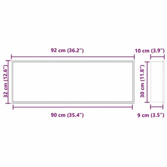 DouchenisZilver 90 x 30 x 9,5 cm Roestvrij staal 9