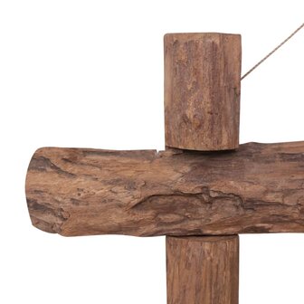 Spiegel houtblokken70x70 cm gerecycled teakhout naturel 4