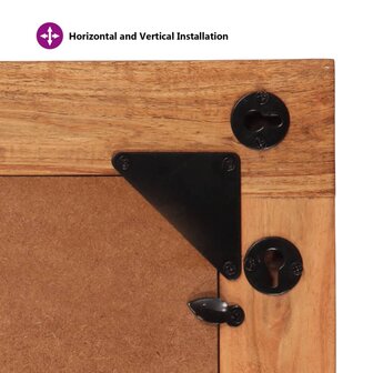 Spiegel 70x50 cm massief acaciahout en glas 8