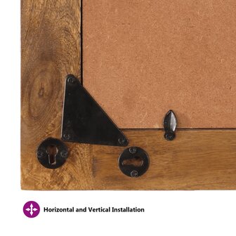 Spiegel 70x50 cm massief mangohout en glas 8