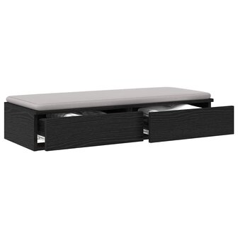 Bedlades met lade Zwart Eiken 75 x 36,5 x 16,5 cm Bewerkt hout 3