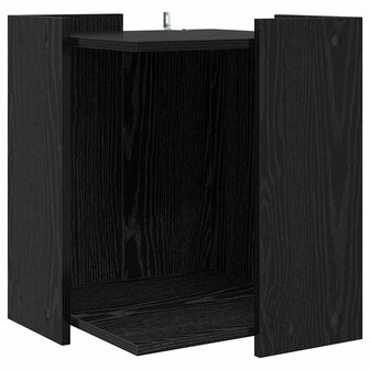 Kattenbakkast Zwart Eiken 42 x 42 x 51 cm Bewerkt hout 2