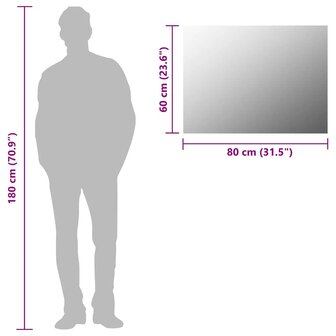 Spiegel frameloos 80x60 cm glas 8