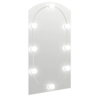 Spiegel met LED-verlichting boog 90x45 cm glas 2