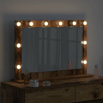 Make-up spiegel Rechthoekig met spiegel Oudhout 80 x 55 x 18 cm 3