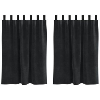 Verduisterende gordijnen 2 pcs Zwart 140 x 140 cm Fluweel 2