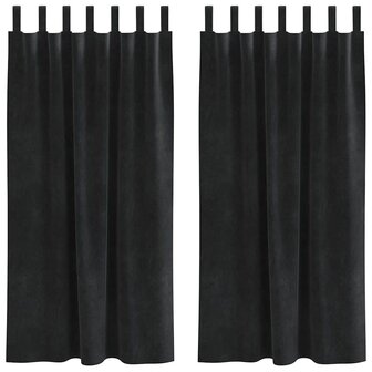 Verduisterende gordijnen 2 pcs Zwart 140 x 175 cm Fluweel 2