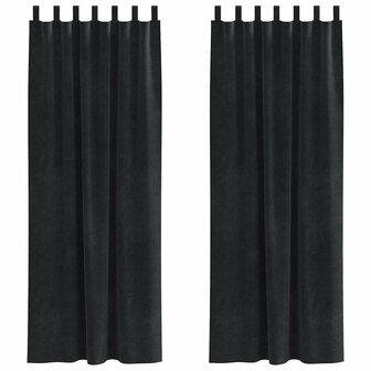 Verduisterende gordijnen 2 pcs Zwart 140 x 260 cm Fluweel 2