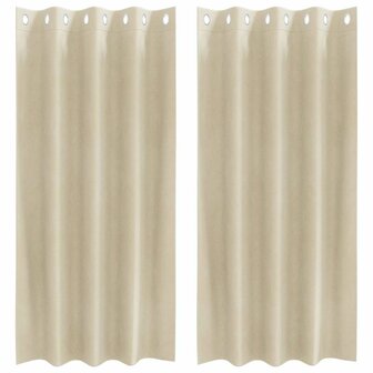 Verduisterende gordijnen 2 pcs Cr&egrave;me 140 x 175 cm Fluweel 2