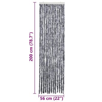 Vliegengordijn 56x200 cm chenille zilverkleurig 7