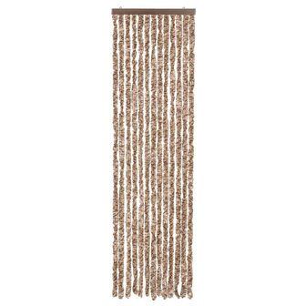 Vliegengordijn 56x200 cm chenille beige en donkerbruin 3