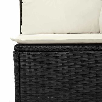 Bankstel met kussen met opslag 5 pcs Zwart en Wit poly rattan 7