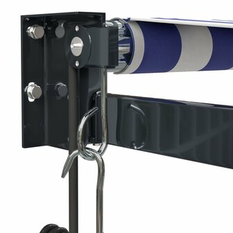 Luifel automatisch uitschuifbaar 3x2,5 m blauw en wit 7