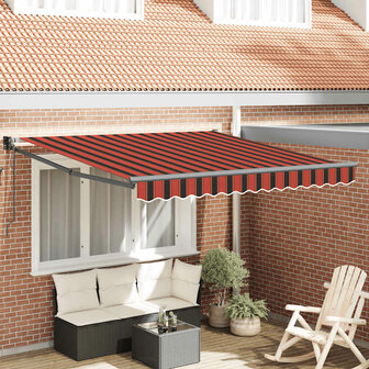 Luifel automatisch uitschuifbaar 3x2,5 m oranje en bruin 1