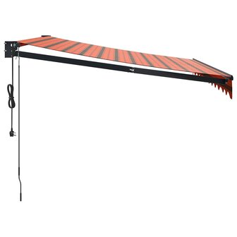 Luifel automatisch uitschuifbaar 3x2,5 m oranje en bruin 5