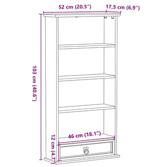 CD kast Wit 52 x 17.5 x 103 cm Massief grenenhout 9