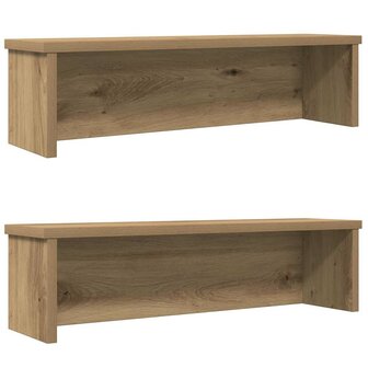 Keukenrekken stapelbaar 2 st 50x15x16 cm artisanaal eikenkleur 1