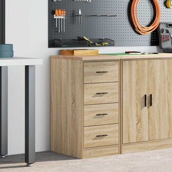 Garagekast 40x51x85 cm massief grenenhout sonoma eikenkleurig 1