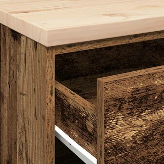 Garagekast 40x51x85 cm massief grenenhout oud hout 9