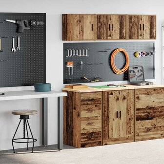Garagekasten 2 st bewerkt hout oud hout 1