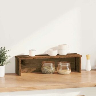 Keukenrek stapelbaar 50x15x16 cm bewerkt hout oud houtkleurig 2