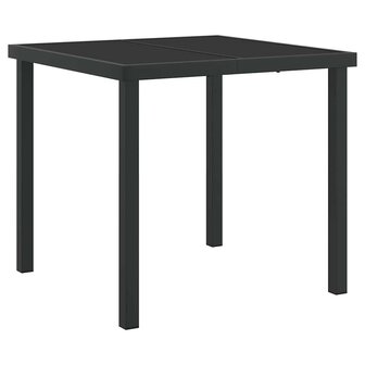 Tuin eettafelset 3 pcs Zwart Gepoedercoat staal 5