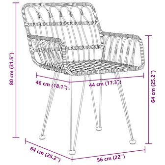 Tuin eettafelset 3 pcs Zwart Gepoedercoat staal 9