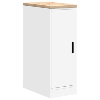 Garagekast 30x51x85 cm massief grenenhout wit 2
