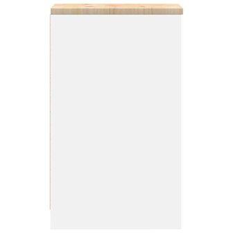 Garagekast 30x51x85 cm massief grenenhout wit 7