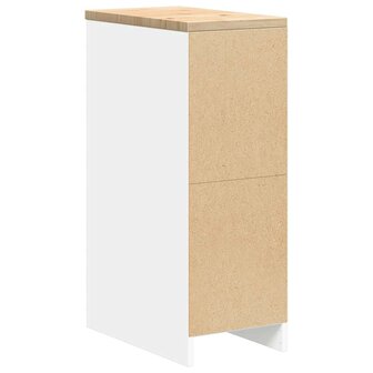 Garagekast 30x51x85 cm massief grenenhout wit 8