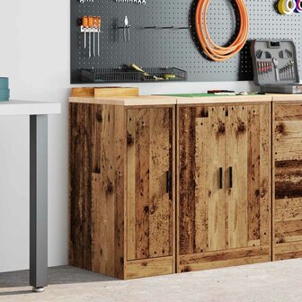 Garagekast 30x51x85 cm massief grenenhout oud hout 1