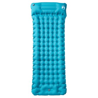 Kampeermatras met kussen zelfopblazend 1-persoons blauw 2