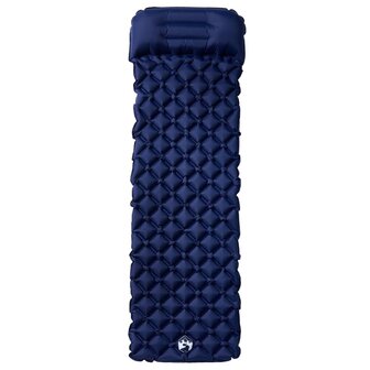 Kampeermatras met kussen opblaasbaar 1-persoons marineblauw 2