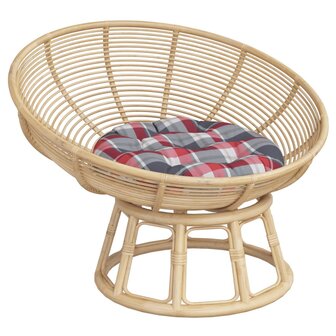 Zitkussen rond ruitpatroon &Oslash; 60x11 cm oxford stof rood 3