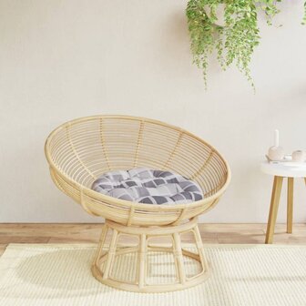 Zitkussen rond ruitpatroon &Oslash; 60x11 cm oxford stof grijs 1