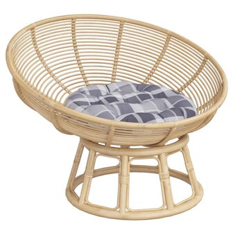 Zitkussen rond ruitpatroon &Oslash; 60x11 cm oxford stof grijs 3