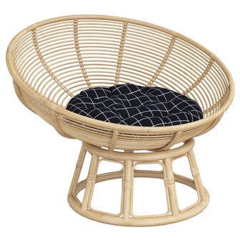 Zitkussen rond ruitpatroon &Oslash; 60x11 cm oxford stof zwart 3