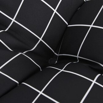 Zitkussen rond ruitpatroon &Oslash; 60x11 cm oxford stof zwart 5