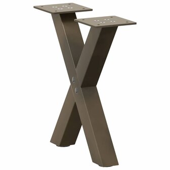 Salontafelpoten 2 st X-vormig 30x(30-31) cm staal naturel 1