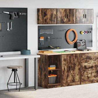 Garagekasten 2 st Spaanplaat gerookt eiken 1