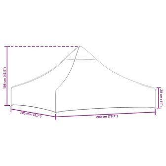 Partytentdak 270 g/m&sup2; 2x2 m bordeauxrood  6