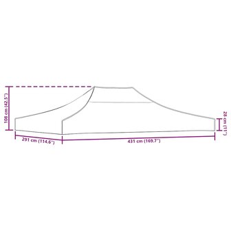 Partytentdak 270 g/m&sup2; 4,5x3 m oranje 7