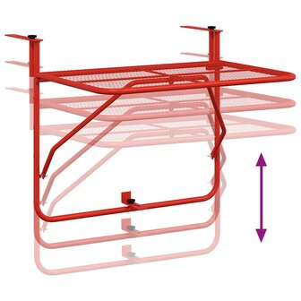 Balkontafel 60x40 cm staal rood 7