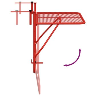 Balkontafel 60x40 cm staal rood 8